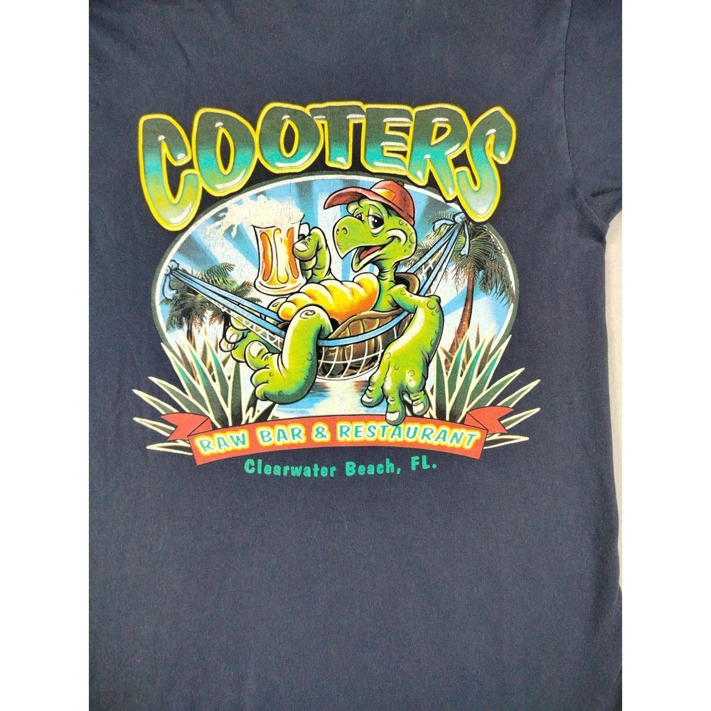 Vintage Anvil Cooters Raw Bar Shirt Mens Small Blue Clearwater Beach Florida - Picture 4 of 9